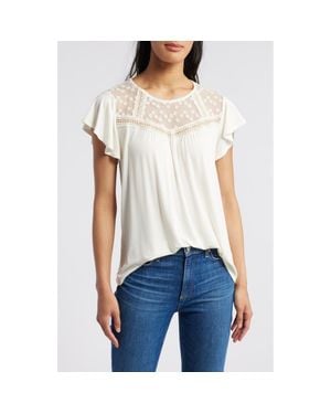 Loveappella Yoke Swing Top - White