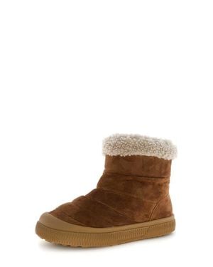 Voile Blanche Pan Genuine Shearling Lined Bootie - Brown