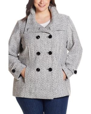 Gallery Double Breasted Peacoat - Gray