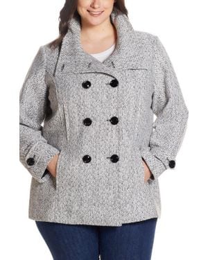Gallery Double Breasted Peacoat - Gray