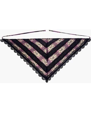 Anna Sui Cameo Stripe Headscarf - Purple