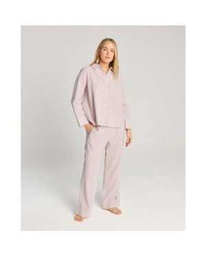 Nudea The Seersucker Boxy Long Sleeve Shirt - Pink