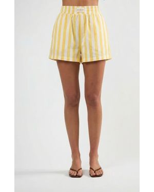 Viens Avec Moi The Paloma Stripe Shorts - Yellow