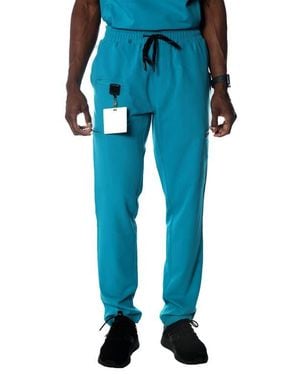 Members Only Hampton Open Bottom Scrub Pants - Blue