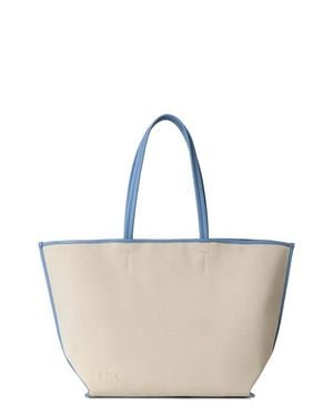 BEIS The Canvas & Leather Tote - Blue