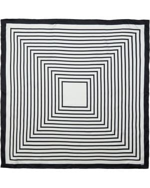 OLAH Stripe Mood Silk Bandana Scarf 26 - Black