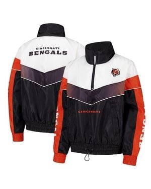 The Wild Collective Cincinnati Bengals 1/4 Zip Track Jacket - Black