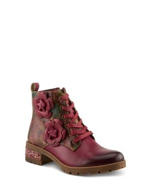 Spring Step Martinela Combat Boot - Red