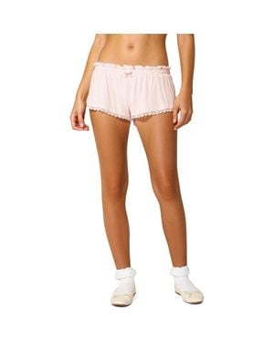 Edikted Dream Waffle Knit Shorts - White