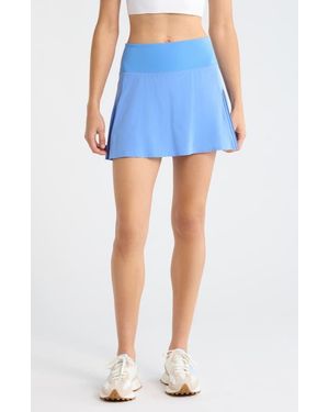Zella Super Set High Waist Pleated Skort - Blue