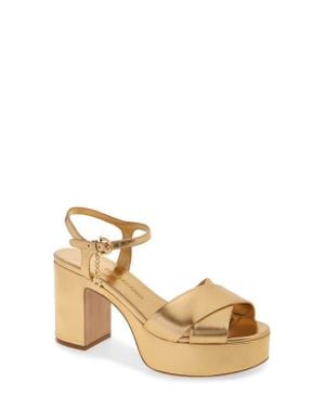 Ferragamo Savia Platform Sandal - Natural