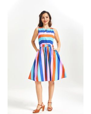 ModCloth The Weekend Whirl Fit And Flare Dress - White