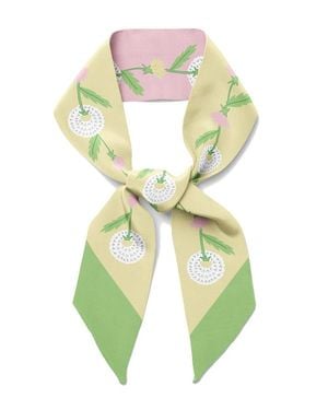 Centinelle Dandelion Twilly Ribbon Scarf - Green