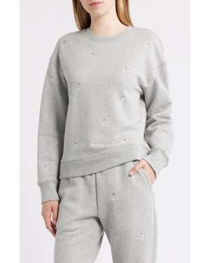 Rails Ramona Martini Embroidered Cotton Sweatshirt - Gray