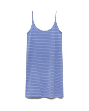 Mango Stripe Cotton Nightgown - Blue