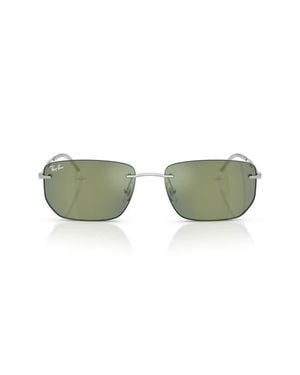 Ray-Ban 56Mm Rimless Irregular Sunglasses - Green