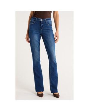 L'Agence Ruth Raw Hem Straight Leg Jeans - Blue