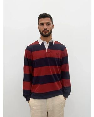 Ledger & Ford Ivy Stripe Rugby Shirt - Red