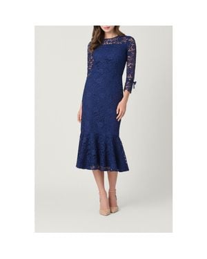 Shoshanna Park Floral Lace Suzanne Dress - Blue
