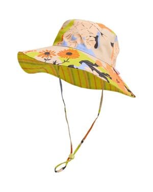 Lost Pattern Frida X Frida's Garden Cotton Reversible Sun Hat - Yellow