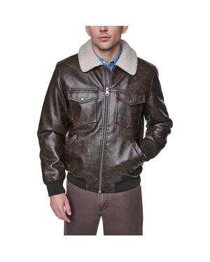 Levi's Faux Leather Bomber Jacket - Black