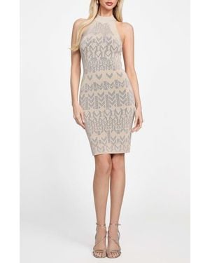 Marciano Billie Monogram Jacquard Sweater Dress - Natural
