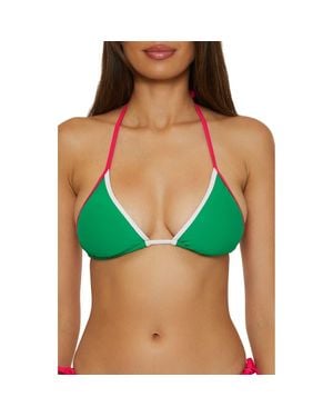 BCA by Rebecca Virtue Block Party Triangle Bikini Top - Green