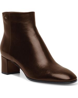 Santoni Leather Mid-Heel Ankle Boot - Brown