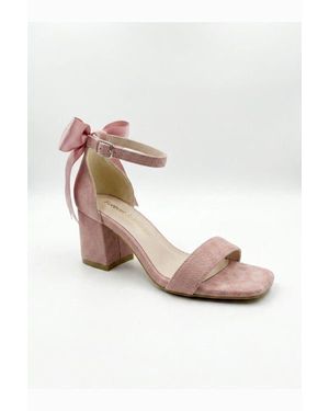 Forever & Always Shoes Rochelle Ivory Bridal Sandals With Ribbon - Pink
