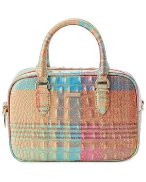 Brahmin Mara Croc Embossed Leather Top Handle Bag - Blue