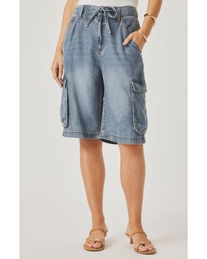 Splendid Denim Cargo Shorts - Blue