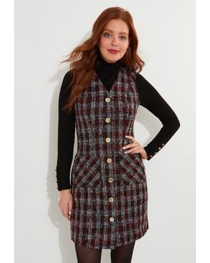 Joe Browns Sleeveless Tweed Dress - Brown