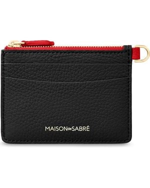 Maison De Sabre Leather Zipped Card Pouch - Black