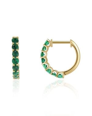 VALANI ATELIER Emerald Huggie Hoop Earrings - Blue