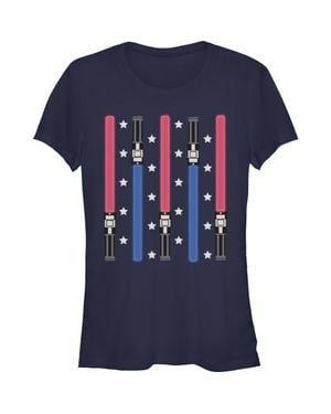 Star Wars Junior's Festive Lightsabers T-Shirt - Blue