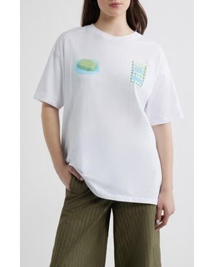 Damson Madder Savon Cotton Graphic T-Shirt - White