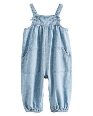 Next Kids' Ditsy Denim Jumpsuit - Blue