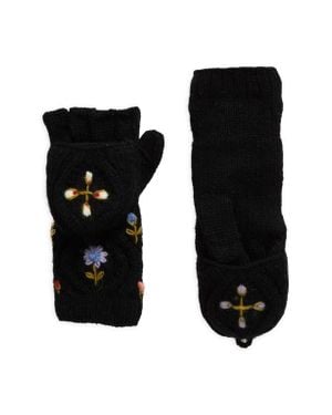 French Knot Tilly Hand Knit Convertible Mitten - Black