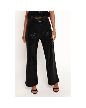 Petal & Pup Drea Sequin Straight Leg Pants - Black
