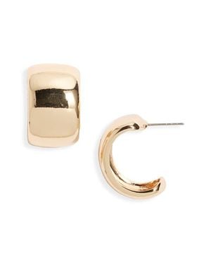Open Edit Band Huggie Hoop Earrings - White