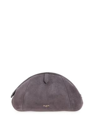 Alaïa Small Purse Suede Clutch - Purple