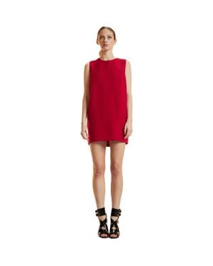 Cynthia Rowley Silk Wool Mini Shift Dress - Red