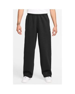 Nike Solo Swoosh Open Hem Fleece Sweatpants - Black