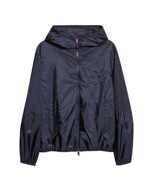 Moncler Zelkova Eyelet Trim Hooded Rain Jacket - Blue