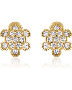 Mindi Mond Turtle Back Diamond Pavé Stud Earrings - Metallic