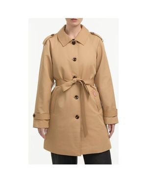 HUNTER Stacy Water Resistant Gabardine Trench Coat - Natural