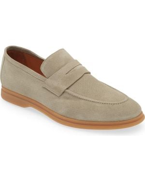 Eleventy Perforated Penny Loafer - Gray