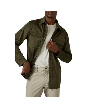 7 Diamonds Country Road Faux Suede Shirt Jacket - Green