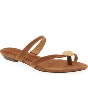 Madewell The Mila Hardware Toe Loop Slide Sandal - Brown