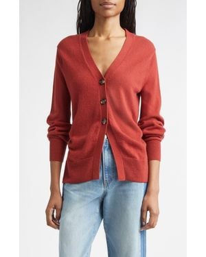 Veronica Beard Lamotte Cashmere Cardigan - Red